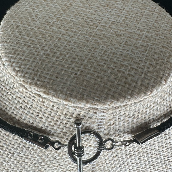 Tai Chi Stone Butterfly Pendant Necklace Silver Accent on Rope - Picture 9 of 9